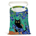 Pykfrhh Black Cat Car Trash Bag, Car Trash Bag Hanging, Waterproof Cars Back Seat Hanging Organizer and Storage Trash Bags for Vehicle Travelling Camping Irises Decor