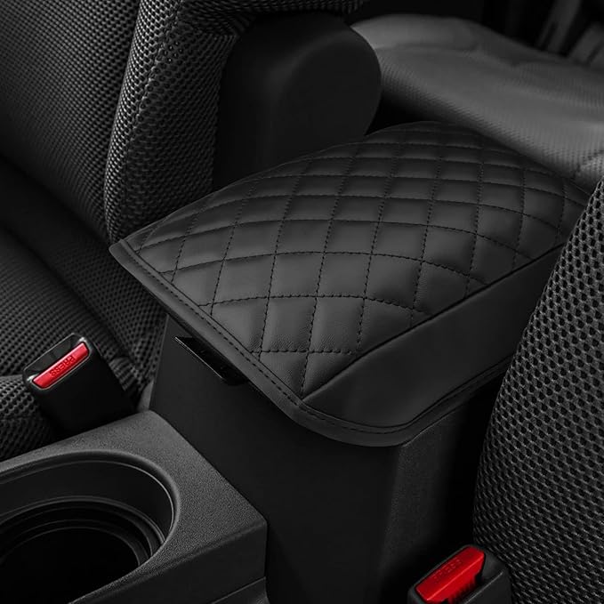 INTGET Center Console Armrest Cover for 2005-2021 Nissan Frontier Accessories 2005-2015 Nissan Xterra Accessories Leather Middle Arm Rest Protector Console Lid Cover