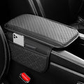 Car Armrest Cover for Mazda CX5 2012-2025, Center Console Cushion Leather Armrest Pad Protector with Storage Pockets Diamond Pattern,Black