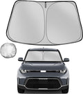 Fonowka Windshield Sun Shade for 2020-2025 Kia Soul Foldable Sun Sunshade for Car Front Window Blocks UV Rays and Heat Automotive Interior Protector Custom Fit Accessories