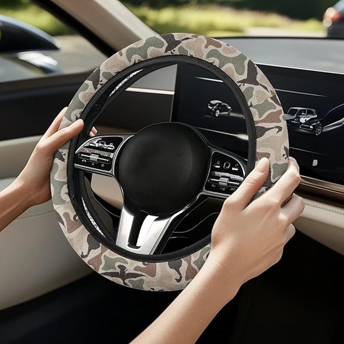SEANATIVE Auto Steering Wheel Cover Universal 14inch-15inch Steering Wheel Covers for Men Duck Camo Hunter Car Interior Accessories