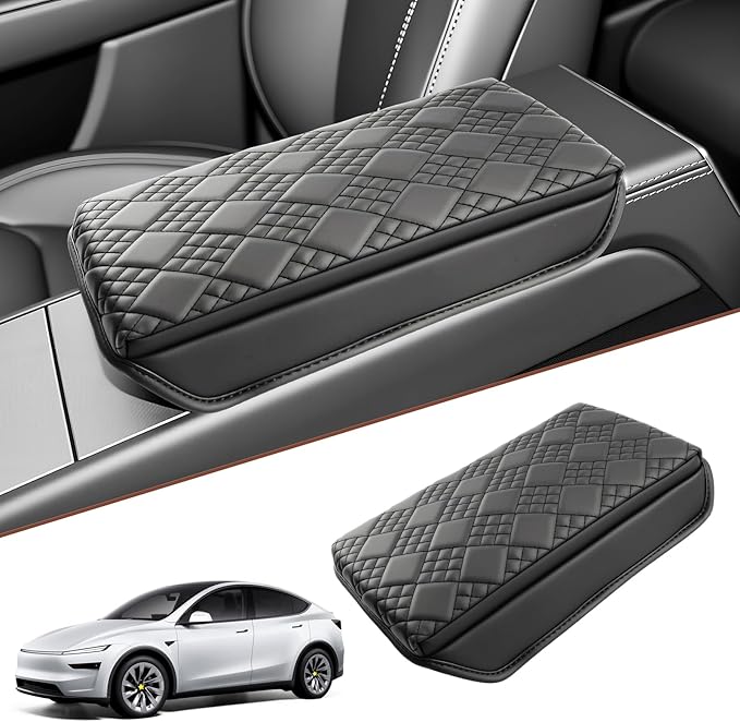SKTU for 2025 2026 Tesla Model Y Armrest Cover for 2025 2026 Tesla Model Y Center Console Cover Tesla Model Y 2025 2026 Accessories Center Console Cushion 2025 2026 Model Y Seat Box Cover (Thicken)