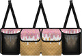 CLOHOMIN Ice Cream Car Trunk Organizer Fashion Car Trunk Mesh Storage Large Capacity Backseat Hanging Organizer Collapsible Cargo Storage Organizer with 4 Pockets Gifts for Friends