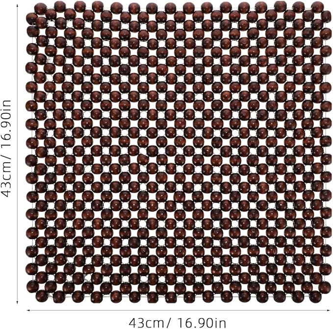 GLEAVI Car Seat Cushion Wood Beads Pad for Driving Comfort - Breathable Square Auto Seat Cushion for Summer Use and Fatigue Relief 17X17 Inches