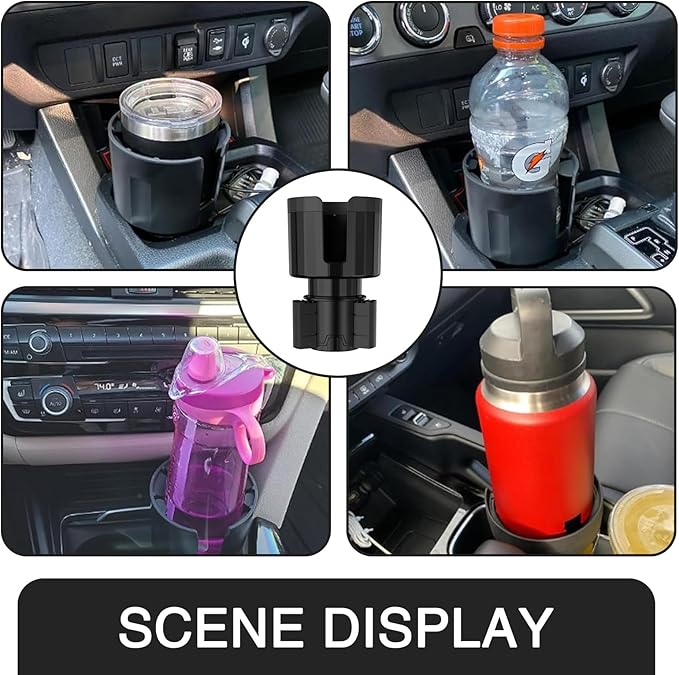 Pack-1 Car Conversion Cup Holder, Within 4.13" Drink Stand from Small to Large Cups Mouth, Rotatable Adjustable Base with Anti-Slip Pad, Universal Plug-and-Play Cup Holder for Cars (Black)