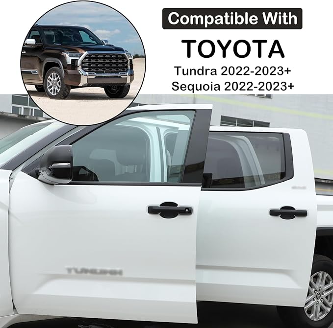 Car Exterior Door Handle Bowl Cover Trim Compatible with Toyota Tundra 2022+/Sequoia 2023+/Tacoma 2024+/4Runner 2025+, Front Rear Door Grab Pull Handle Cup Bowl Scratch Protector Sticker Accessories