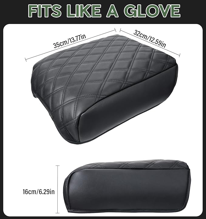 Center Console Cover for Ford F150 2021 2022 2023 2024 2025 Truck Interior Accessories, PU Leather Armrest Middle Console Cover Anti-Scratch Protector Cushion Pad (Bucket Seat Only)