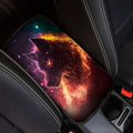 Wolf Print Center Console Armrest Pad for Cars Universal Decorative Car Armrest Box Protector Pad Easy to Install Car Decor Accessories for Sedan SUV Truck