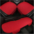3PCS Set Car Seat Cushion for Front and Back Seat, 3D Soft Linen Breathable Auto Seat Cover, Comfort Non-Slip Rubber Bottom, Car Seat Protector Pad Universal for Office Chair, Home (Red/3PCS)