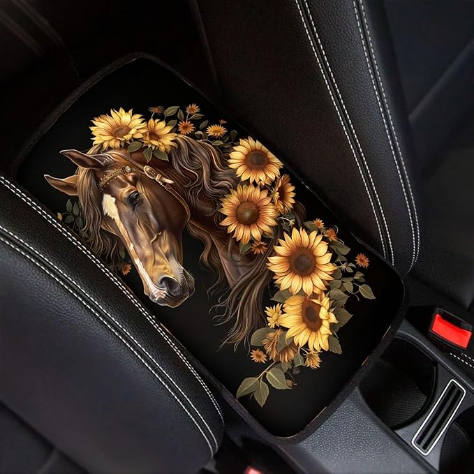 Biyejit Car Center Console Armrest Cushion Cover Pad Car Interior Decor Accessories Universal Fit for Sedan, Truck, SUV