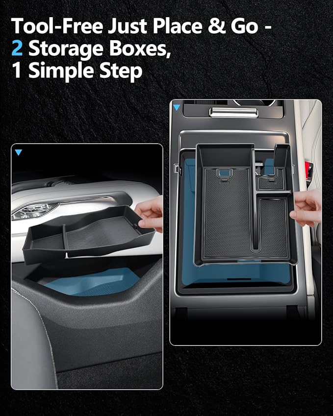 SKTU 2PCS for 2024-2026 Lincoln Nautilus Center Console Organizer for 2024-2026 Lincoln Nautilus (Premiere/Reserve/Black Label) Console Tray & Lower Console Tray 2024 2025 2026 Nautilus Accessories