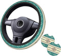 Rustic Western Aztec Steering Wheel Cover for Women Men with 2 Pcs Car Coasters, 15 Inches Neoprene Anti-Slip Cute Universal Car Accessories Protective Cover for Vehicle