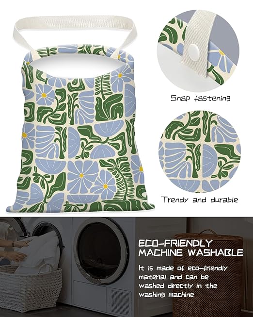 Car Trash Can, Seat Back Hanging Trash Bag, Cute Canvas Garbage Bag, Essential Car Trash Bin Cars Organizers Floral Leaves