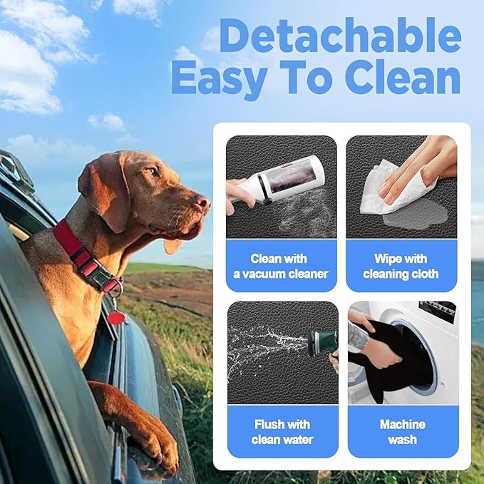 MYJAQI Back Seat Extender for Dogs, Waterproof Dog Car Seat Cover for Back Seat with Hard Bottom, 2025 Upgraded Material, 100% Waterproof, Safer, Easy to Use and Clean, Holds 400lbs