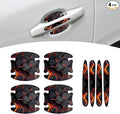 4 Pack Car Door Handle Scratch Protectors, 3D Geometry Patterned Anti-Scratch Door Handle Paint Film Cover Stickers, Universal Self-Adhesive Automotive Accessories for Most Cars (Style A)