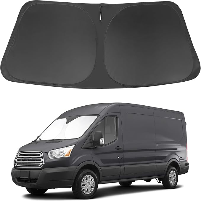 Windshield Sun Shade Custom Fit Ford Transit 2015-2024 2025 2026 Accessories Foldable Sunshade Front Window Protector Keep Your Car Cool
