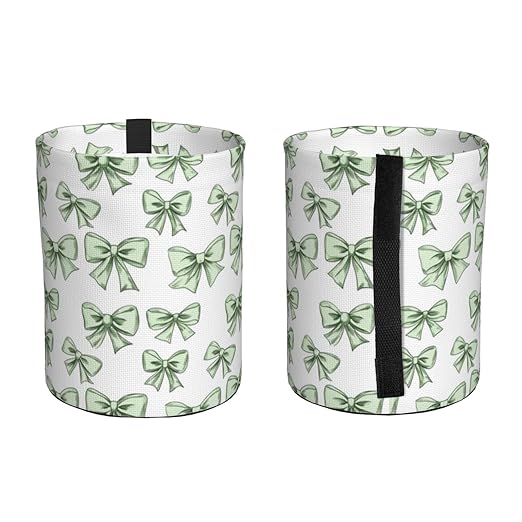 Green Bow Car Trash Can Leak-Proof Waterproof Hanging Trash Bin Collapsible Garbage Can for Car Accessories Travelling Camping