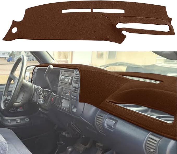 Dash Cover Mat Custom Fit for 1995-1996 Chevy Chevrolet Silverado C1500 C2500 C3500 K1500 K2500 K3500 Tahoe Suburban,GMC Sierra Yukon Suburban Pickup Truck,Dashboard Cover Pad Carpet (95-96 Brown)J131