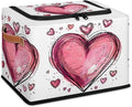 Pink Heart Storage Bins With Zipper Lid, Collapsible Trunk Organizer, Car Organizers and Storage Bins with Lids, Valentine‘s Day Decorative Storage Boxes with Handle, Home Storage Baskets