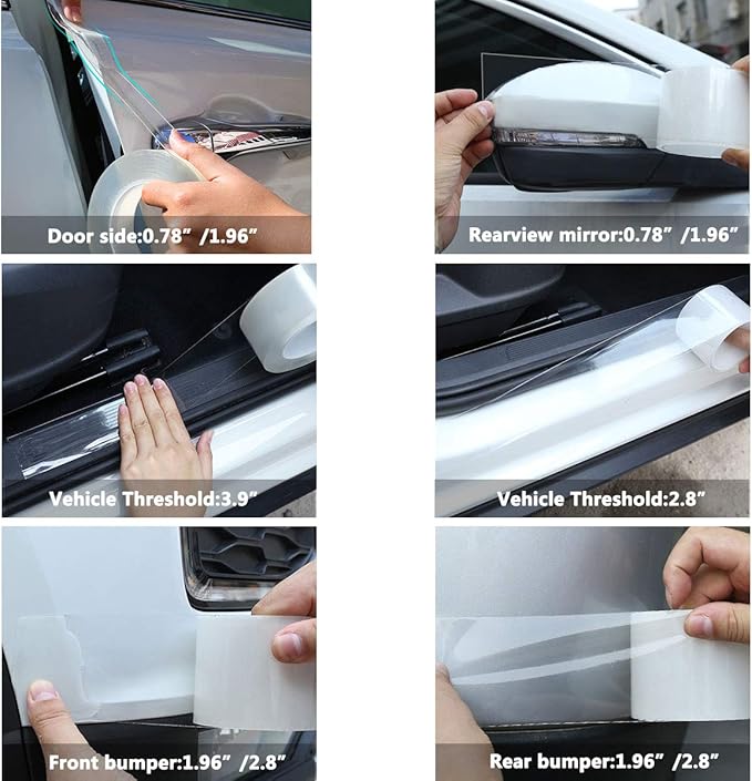 Universal Car Door’s Collision-Proof Strips Car Door Edge Guards Anti-Collision Adhesive Strip Invisible Transparent Bumper, Scratch-Resistant Body, Protect Car Door, Rear Bumper(33Ft x 2.8In)
