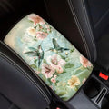 Coldinair Hummingbird Floral Universal Car Center Console Pad Soft Armrest Protector Cover Fit for Most Vehicle,SUV,Truck,Car Interior Accessories Decor,Green