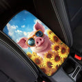 Floral Pig Armrest Cover Pad for Cars Comfortable Soft Car Center Console Armrest Cushion Pads Funny Pig Auto Accessories Universal Fit for Most Cars Vehicles SUV