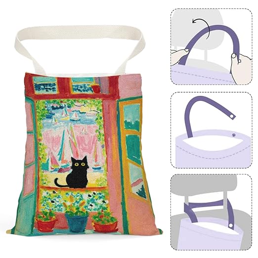Pykfrhh Black Cat Car Trash Bag, Car Trash Bag Hanging, Waterproof Cars Back Seat Hanging Organizer and Storage Trash Bags for Vehicle Travelling Camping Fantasy Art Decor