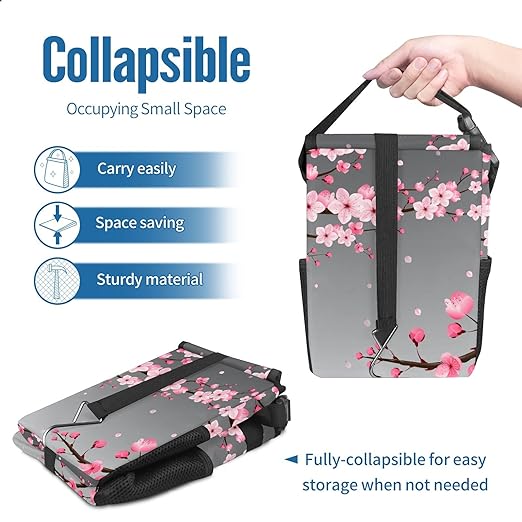 GVGHIDZ Car Trash Can – Multi-Purpose, Lightweight and Portable with Durable Water-Resistant Coating, No Installation Required, Practical and Ample Capacity, Variety of Colors.Cherry Blossom