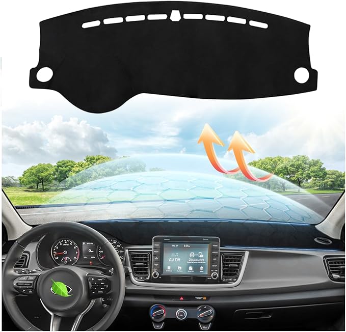 CARTIST Dash Cover Custom Fit for Kia Rio Sedan LX EX S 2017-2023 Accessories Dashboard Cover Mat Non-Slip Pad Carpet Anti-Glare