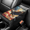 Dreaweet Center Console Cover American Flag Bald Eagle Design Arm Rest Cover for Car Soft Comfortable Center Console Cushion with Pockets Car Armrest Seat Box Cover Protector