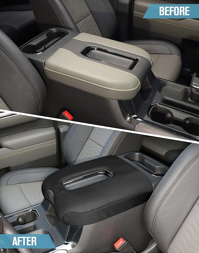JeCar Armrest Cover Neoprene Center Console Cushion Pad Compatible with Chevy Silverado 2019+/Suburban 2020+/Tahoe 2021+/GMC YUKON 2021+
