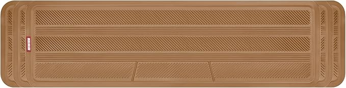 Motor Trend Heavy Duty Rear Back Seat Floor Mats 2nd or 3rd Row Floor Mat for Car, SUV & Van - All Weather SUV Beige Runner Rubber Mat - Floor Runner Back Row Floor Mat Interior Accessories 57x15