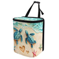 Talayituse Turtle Starfish Heart Beach Print Car Trash Can with Lid, Leak Proof Auto Trash Bag Hanging Vehicle Garbage Can Multipurpose Storage Container for Back Seat Road Trip