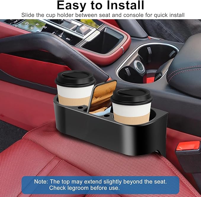 EEEKit Car Cup Holder, Car Seat Seam Wedge Cup Holder, Cell Phone Storage Organizer, Multifunction Glove Box Organizer