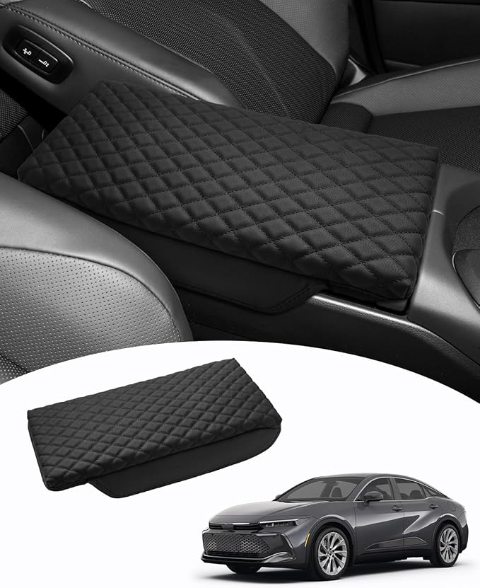 Shademax Toyota Crown Center Console Cover, Armrest Cover Cushion Pad for Toyota Crown Signia 2023 2024 2025 2026 Accessories PU Leather Middle Consle Lid Armrest Seat Box Cover Protector Anti-Scratch
