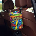 Colorful Psychedelic Mushrooms Car Trash Can Garbage Cans Foldable,Cute Hanging Car Organizer and Storage Bag Leak Proof, Auto Back Seat Trash Bin Universal for Truck, SUV, Outdoor Travel