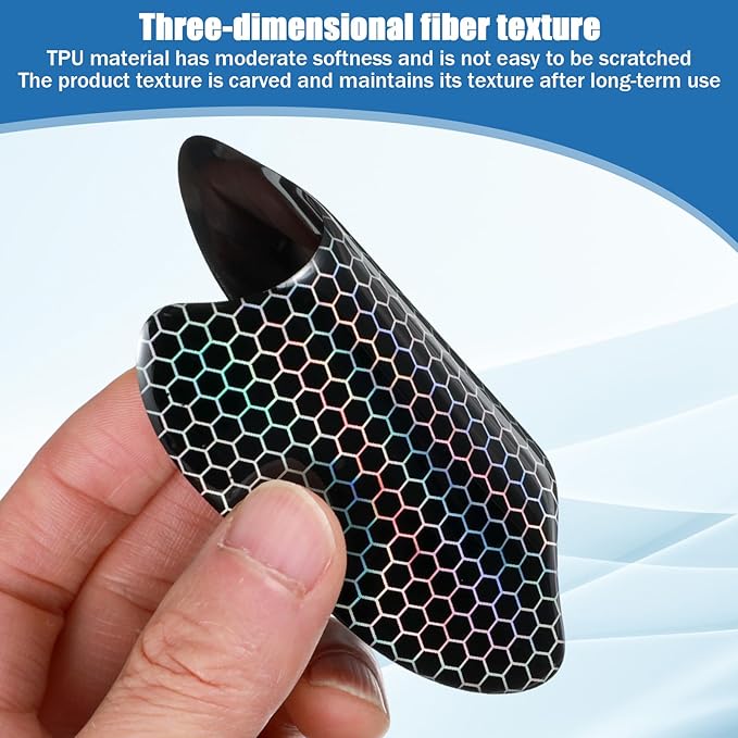 6 Pcs Black Carbon Fiber Car Door Handle Protector, 3D Door Handle Scratch Protector for Vehicles, Universal Cars Accessories for Most Models, Cars Doors Handles Cup Protectors Stickers