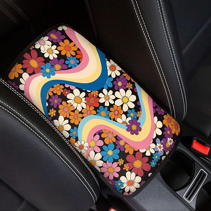 Biyejit Car Center Console Armrest Cushion Cover Pad Car Interior Decor Accessories Universal Fit for Sedan, Truck, SUV