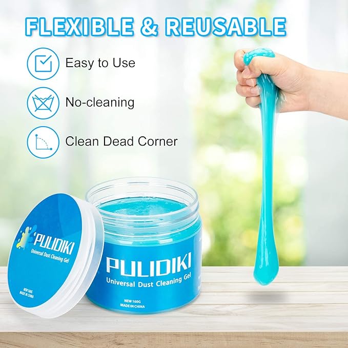 PULIDIKI Car Cleaning Gel Blue and Universal Cleaning Putty Yellow Bundle