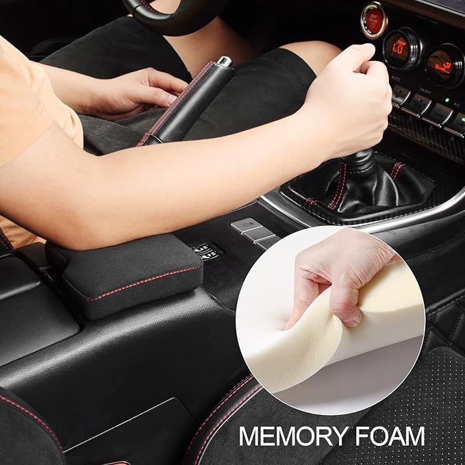 KUNGKIC for MT Toyota GR86 Subaru BRZ 2022 2023 2024 2025 Soft Armrest Pillow Auto Center Console Cushion Pad Automotive Interior Accessories 9002 Color Italian Suede