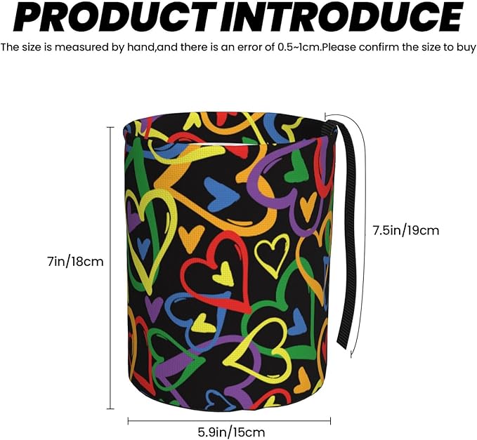 OEDTF Heart Car Trash Can,Car Accessories Waterproof Car Organizer Foldable Portable Trash Bin Can Be Hung on The Back Seat Garbage Can for Various Cars