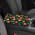 1pc Center Console Armrest Cover Pad 12.6x7.5 inch Flower Neoprene Car Armrest Cushion Waterproof Armrests Seat Box Cover Protector for Universal Cars Vehicles SUVs