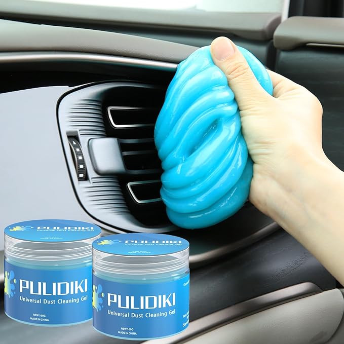 PULIDIKI Car Cleaning Gel Purple and Car Cleaning Putty Blue 2Pack Bundle