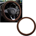 Kewucn Car Elastic Stretch Steering Wheel Cover, Soft Microfiber Breathable Ice Silk, Universal 15 Inch Anti-Slip Auto Steering Wheel Protector, Fit Car, SUV, Van, Sedan, Truck (Brown)