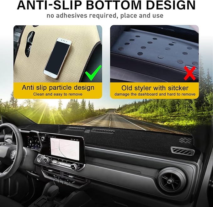 Dash Cover for Chevy Chevrolet Colorado/GMC Canyon 2023-2025 2026 Dashboard Cover Mat Non-Slip Center Console Protector Mat Sunshade (Red Trim)