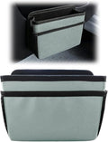 Car Trash Can, Mini Waterproof Hanging Auto Foldable Garbage Organizer Holder, Multi-Pocket Foldable Vehicle Interior Storage Bag Container Accessories for Cars, SUVs, Trucks (Silver)