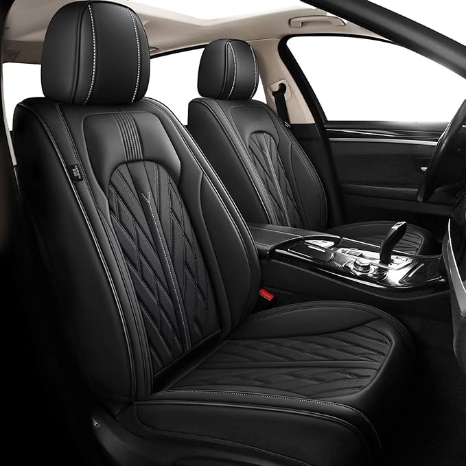 TTX LIGHTING Seat Covers Fit for Acura TL 2004-2014 Seat Covers Full Set Car Seat Covers Faux Leather Breathable Waterproof Car Seat Protector (5 Seats, Black)