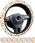 Car Steering Wheel Cover, Universal 15 Inch Neoprene Non-Slip Steering Wheel Covers, Funny Car Accessories for Women Men Fit Auto, Suvs, Truck Colorful Adorable Flowers
