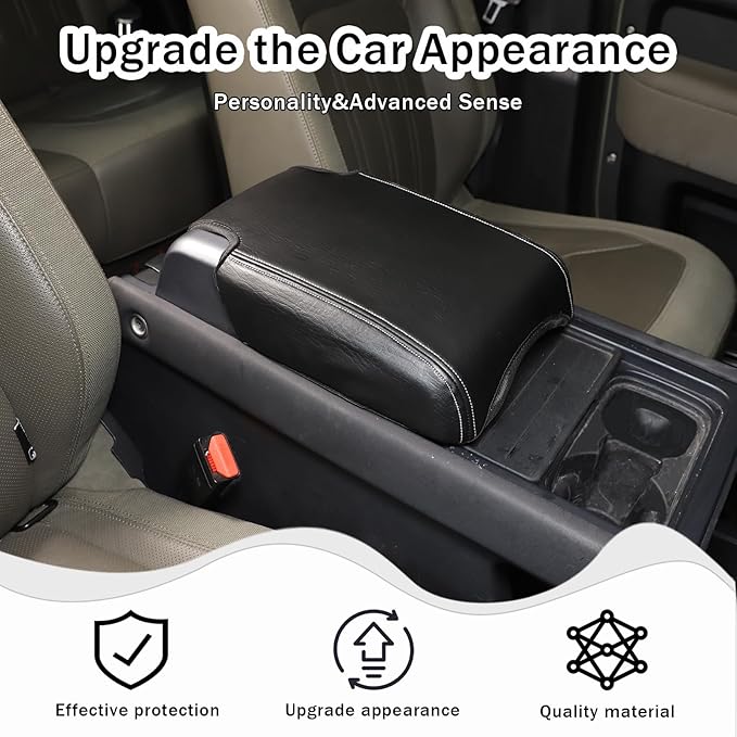 Center Console Armrest Cover Compatible with Land Rover Defender 90/110/130 2020-2023 Accessories, Comfortable Leather Armrest Box Pad Cushion Protector (B Style)