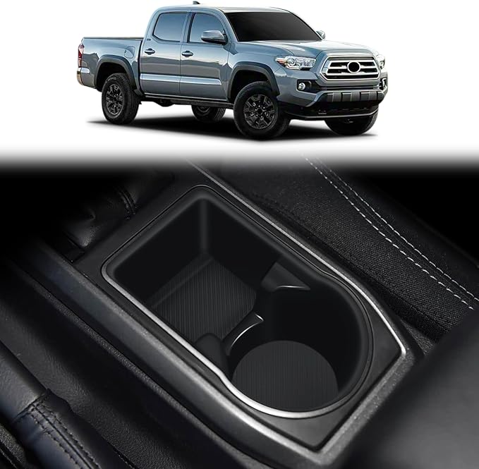 Central Control Gear Water Cup Silicone Case for 2016-2023 Toyota Tacoma Center Console Cup Holder Protector Interior Modification Accessories (Rear Gear Water Cup Mat)